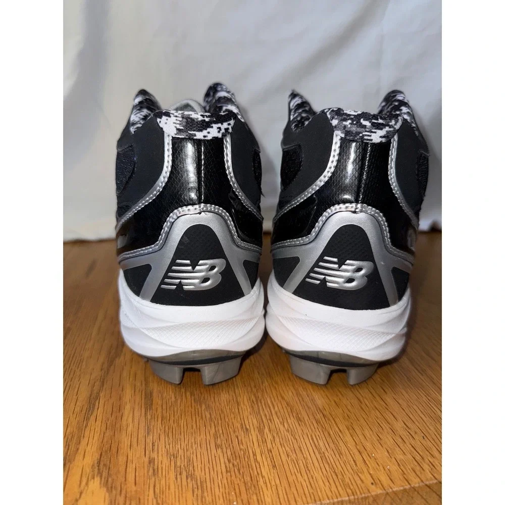 New Balance MB2000MS Men's Baseball Cleats Black Silver Mid Top Size 15